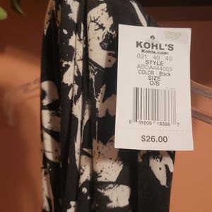 Black and White Scarf.  28"